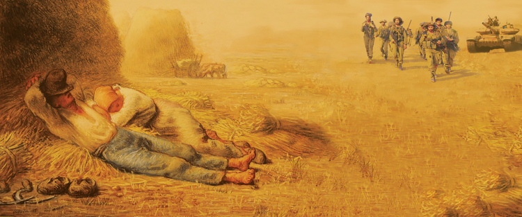 Qo F Hawajri Pause for a Nap Jean Francois Millet 1865 2010 2013 photo courtesy of the artist